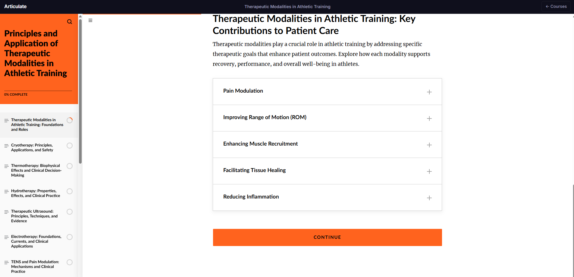 Module 1 — Key contributions of therapeutic modalities
